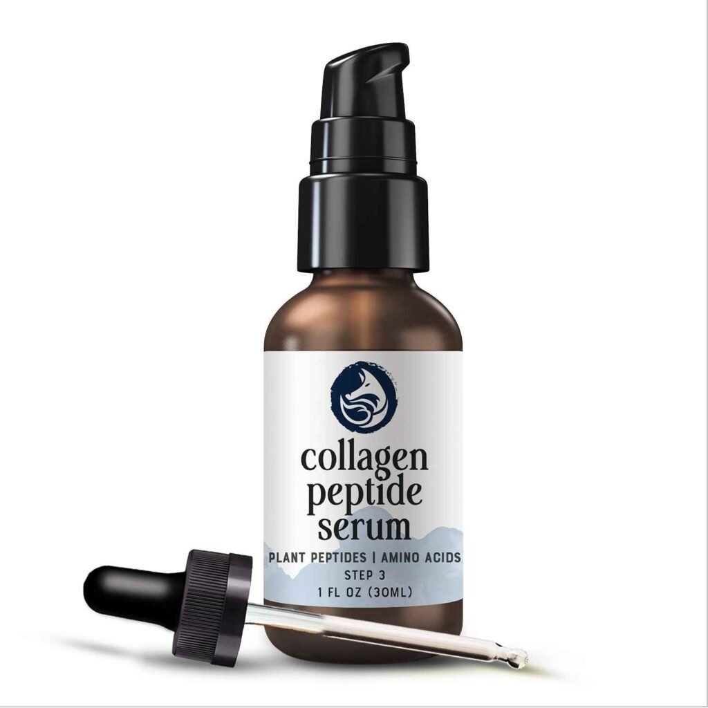 Peptide Collagen Serum for Face - Anti-Aging Facial Serum, Tighten Lift Hydrate & Plump All Skin Types, Reduce Fine Line & Wrinkles, All Natural Ingredients - Foxbrim Naturals (1 Fl Oz)
