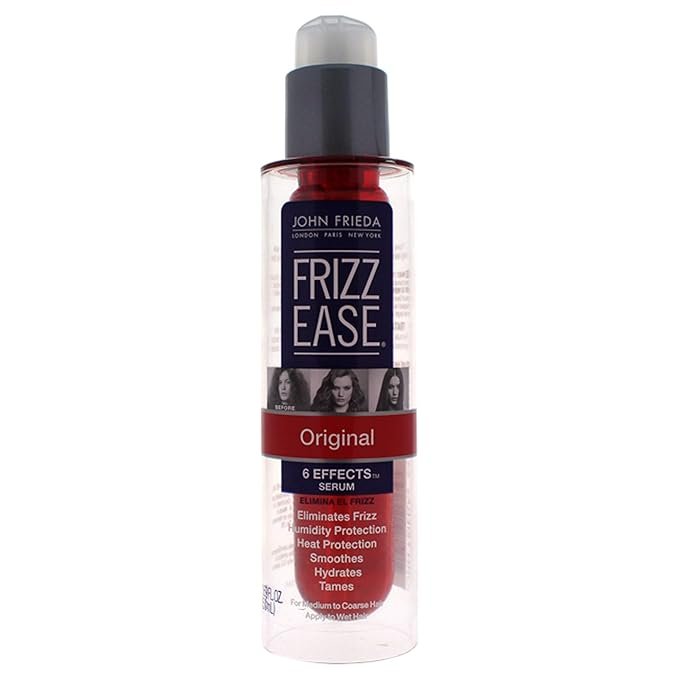 John Frieda Anti Frizz, Frizz Ease Original Hair Serum, Anti-Frizz Heat Protecting, Infused with Silk Protein, 1.69 fl oz