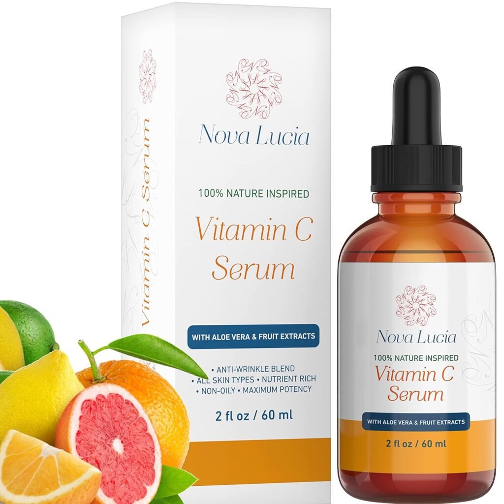 Vitamin C Serum for Face Anti Aging with Aloe Vera & Pro Vitamin Fruit Extracts Anti-Oxidant Anti Wrinkle Boost Collagen Production Day & Night 2oz Silk Serum